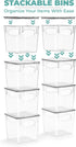 Sorbus Small Clear Plastic Storage Bins with Lids, Stackable Storage Bins for Toy, Clothes, Medicine, Bathroom (2 Pack)