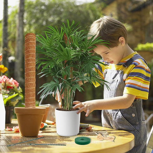 2 Pack 16 Inch Monstera Plant Support Moss Pole: Stackable Coco Coir Moss Totem Stake Tall Stand Grow Stick Plants Rod
