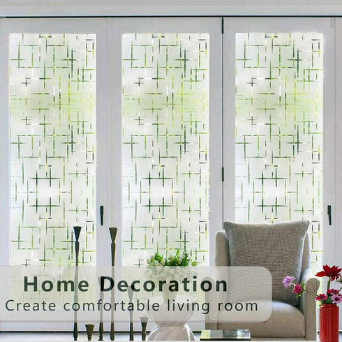 Finnez Frosted Window Film Non-Adhesive, Frosting Privacy Film for Glass Windows, Self Static-Cling Decorative