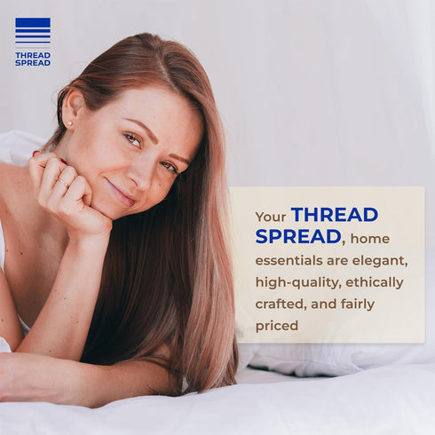THREAD SPREAD 100% Pure Egyptian Cotton Pillow Cases - 600 Thread Count, Queen/Standard Size Set of 2, White