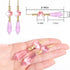 20pcs Pink Crystals Prisms Glass Tip Beads Replacement Chandelier Icicle Drop Pendants Octagon Crystal Beads Gold Pins