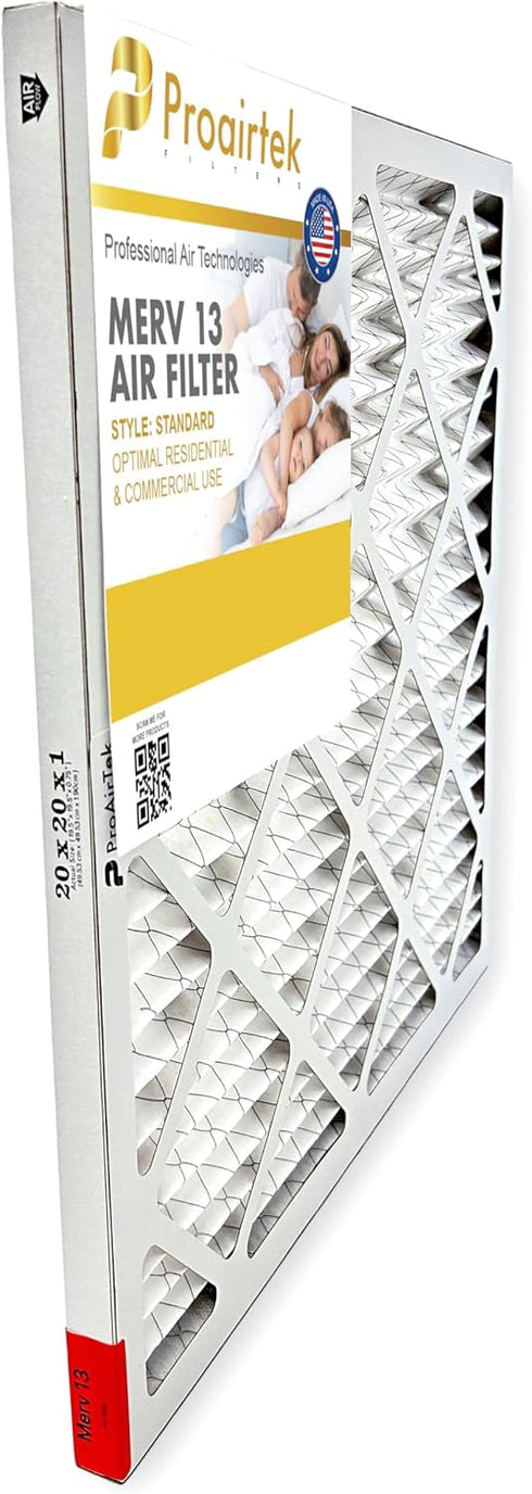 Proairtek Model AF20201M13SWH 20x20x1 Air Filter, MERV 13 for Clean, Crisp Air in Your Home