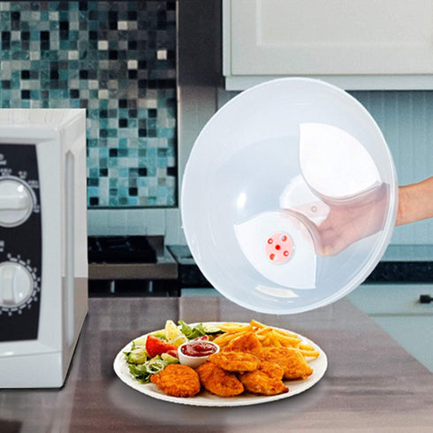 Large Microwave Cover for Food, Easy Grip Splatter Guard Lid with Steam Vent, BPA Free, 11.5 Inch, Dishwasher Safe