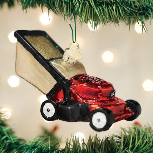 Old World Christmas Glass Blown Ornaments, Contractor Tools for Christmas Tree, Lawn Mower, Model: 32321
