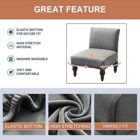 Armless Eco-Ancheng Chair Slipcover - Removable, Washable, Printed Covers for Living & Dining Room