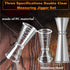 Double Clear Plastic and Stainless Steel Jigger, Set of 3, Cocktail Measuring Shot Glasses for Bar Party