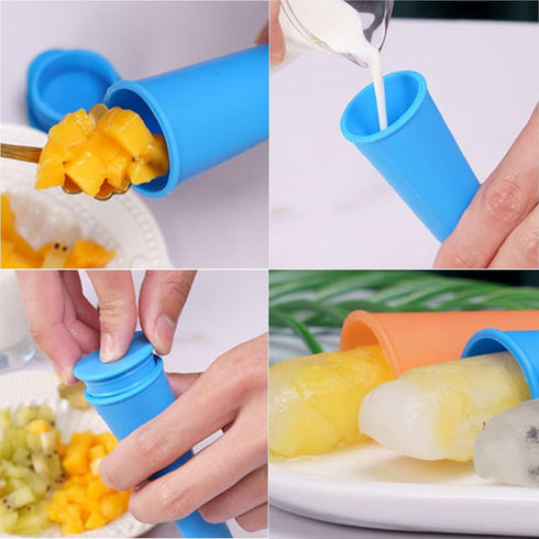 8 Frozen PCS Popsicles Molds, Reusable Multi Colors Popsicle Maker with Lids for Kids, Baby Popsicle Tubes for DIY