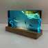 Simulated Ocean Landscape Whale Shark Diver Night Light, Handmade Resin Solid Wood Art Decor for Home Decoration