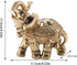 Feng Shui Elephant Statue, Golden Collectible Wealth Lucky Figurine for Home Office Decoration Gift (Large)