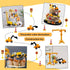 21pcs Bulldozer Morofme Construction Cake Toppers Vehicles Cake Decorations Truck Excavator Tower Crane Cupcake Topper