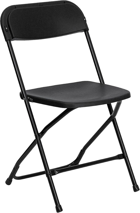650LB Flash Furniture Hercules Series Plastic Folding Chair - Black - Weight Capacity Comfortable Event Chair