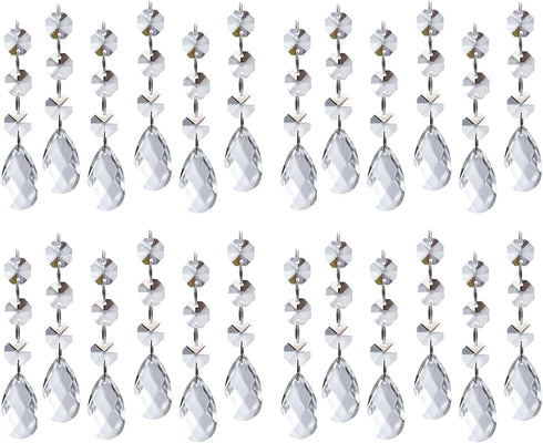 60 PCS Clear Acrylic Crystal Beads for Christmas Ornaments Tree Decorations Garland