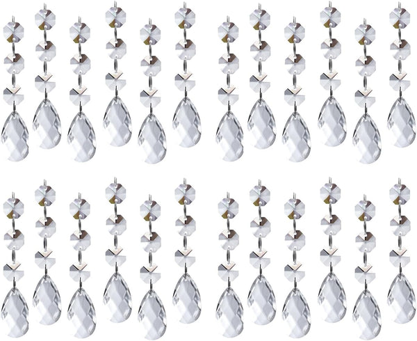 60 PCS Clear Acrylic Crystal Beads for Christmas Ornaments Tree Decorations Garland
