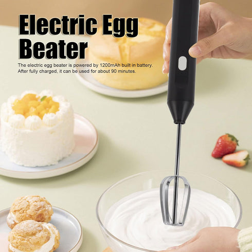 Electric Hand Blender,3 in 1 Immersion Blender Handheld Egg Beater, Beater Electric Milk Frother Coffee Blender Milkshake Blender Foamer Kitchen Tools(Black) by Horoper