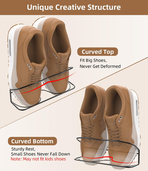 Wall Mounted Shoe Rack 4 Pack with Sticky Hanging Strips, Metal Shoe Storage Organizer for Wall/RV/Door