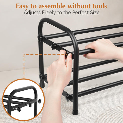 2-Tier Closet INSMART Expandable Shoe Rack:Stackable and Adjustable Shoes Organizer Storage Shelf, Sturdy and Durable
