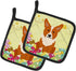 Caroline's Treasures BB6100PTHD Corgi Easter Eggs Pair of Pot Holders, Heat Resistant Kitchen Hot Pads, 7.5 x 7.5