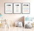 PPJ 3Pcs Affirmations For Kids Wall Art Nursery Wall Decor Daily Inspirational Quotes Prints Posters Kids Bedroom