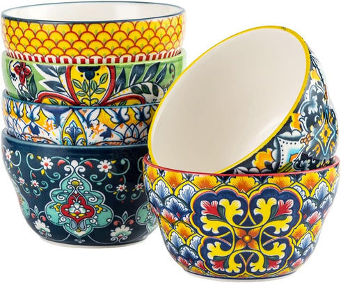 HENXFEN LEAD Bouillon Cups 8 Oz, Small Bowls for Dessert, Yogurt, Dips,