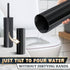 Set Black Toilet Brush and Holder - Scratch Resistant Black Toilet Bowl Brush and Holder with Soft Bristles Replaceable