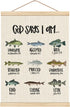 HKTZM Christian Bible Scripture God Says I am Fishing Wooden Poster Hangers 12.5x17