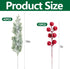 Watayo 60 Pcs Artificial Christmas Snow Pine Branches with Red Berry Stems, Snowy Faux Greenery Norfolk Pine Cypress