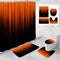 Litabel 4 Pcs Orange and Black Gradient Shower Curtain Set with Rugs