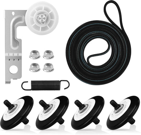 Upgraded Dryer Repair Kit for LG Kenmore Gas Dryer, Includes Drum Roller, Belt, and Idler Pulley by NISHCON