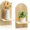 LIYAOLI Boho Wall Shelf Set of 2-15 x 8.6 Inch Arched Wooden Hanging