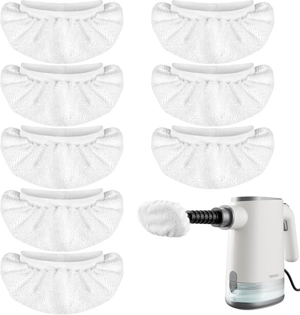 8 Pack Universal Microfiber Cloths for Handheld Steam Cleaner, Double-Layered Reusable &