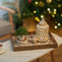 Counter, Decorative Serving Tray with Handles - Hanobe Floral Wooden Coffee Table Trays for Ottoman Centerpiece Decor