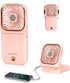 FADACHY Portable Handheld Fan with Power Bank, Mini Fan 3000mAh USB Phone Holder, Rechargeable Pink Lovely Design