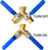 BILAL 2 Garden Hose Splitter Way Heavy Duty, Brass Faucet Adapter With Long Handle For Gardening Water Hose Shut Off