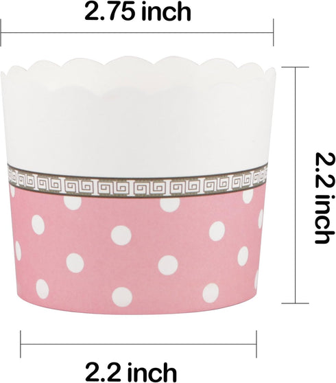 Webake Large Paper Baking Cups, 6oz Cupcake Muffin Cases Jumbo Cupcake Liners, Set of 25 Pink Cupcake Liners for Valentine's Day, Wedding by Webake