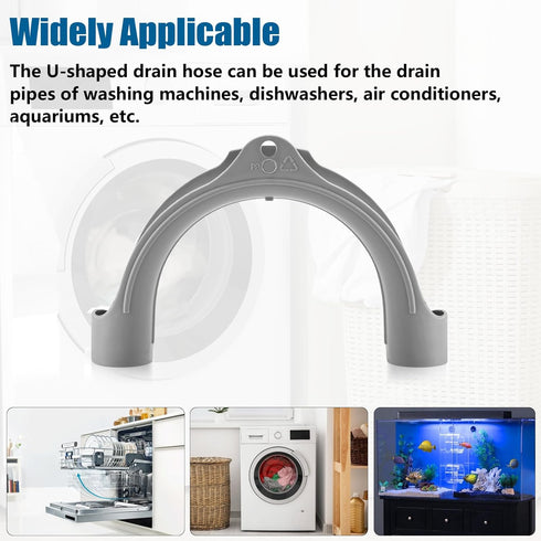 Washing Machine Drain Hose Holder Hook, U Shaped Drain Hose Hook for Washer Dishwasher Drain Hose U Bend