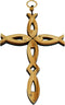 Olive Wood Cross with Fish Design - Holy Land Market, 20cm, 8 inches, Certificate & Lord's Prayer Card