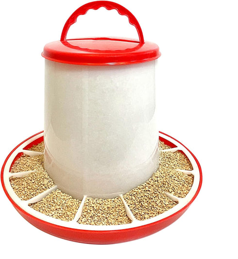 Set 1.5 11 Chicken Waterer and Feeder | Gallon Poultry Drinker and Pound Feeder Combo | for Chickens, Ducks, Turkeys