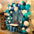 Teal Balloon Garland Arch Kit, Navy Blue Light Blue Teal White Turquoise Latex Balloons for Party Decorations