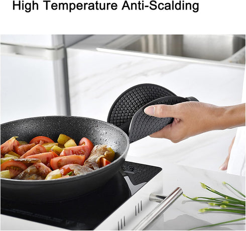 2 Pcs Round Silicone Trivets Pot Holder Mats, Extra Thick Silicone Trivets Heat Resistant hot Pads, Non-Slip Insulation