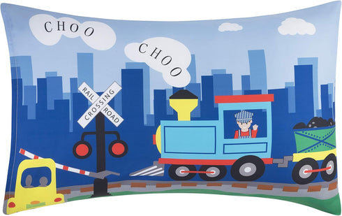Everyday Kids 2-Pack Standard Size Pillowcases - 100% Soft Breathable Microfiber for 20 x 26” Pillows - Train