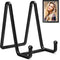 Plate Stands for Display, 2 Pack 4.5 Inch Black Metal Square Wire Holder for Books, Decorative Plates, and Photos