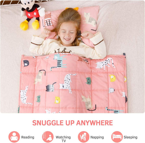 Mr. Sandman Weighted Blanket, 3 Pounds Washable, Best for 20-40lb, Breathable Cotton Heavy Blanket, Cute Cat