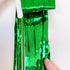 CHRORINE 2pcs 3ft x 8.3ft Green Tinsel Foil Fringe Curtains, Streamers Backdrop for Birthday Jungle Safari Party