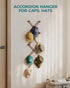 14 27"10", OROPY Wood Accordion Wall Hanger, Expandable Coat Rack Wall Mount with Pegs, Expanding Hat Rack for Wall, X