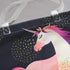 Premium Women's Tote Bag in Black Unicorn Style, Lightweight Sports Gym Bag, Washable, 1.47x0.98 ft