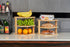 Countertop Umilife Plate Organizer for Cabinet, Bamboo Corner Shelf, Dish & Bread Organizer, Spice Rack, Kitchen