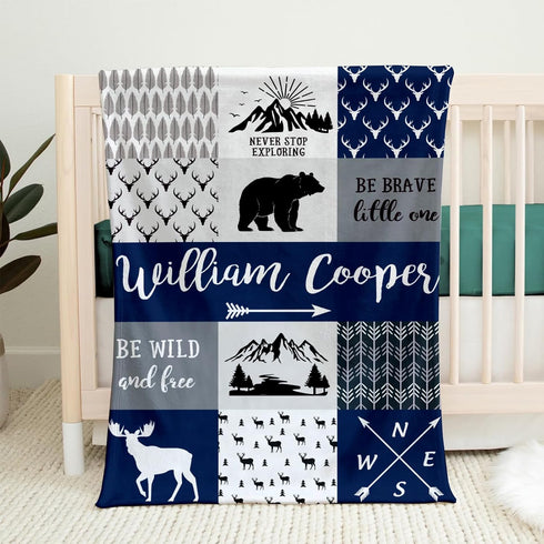 LASTSTA8 Ship Next Day,Ship Next Day,Personalized Baby Blankets for Boys Girls, Custom Flannel Blanket with Name