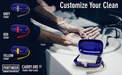 Carry-Dri EZ Travel Bar Soap Container, Durable Leakproof Soap Holder with Patented Air Vents, Compact Case