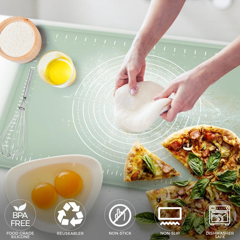 Silicone Baking Mat 24" x 16", Extra Thick Non-stick Food Grade Silicone Pastry Mat for Pastry, Bread, Cookies
