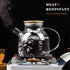 WHJY Clear Glass Teapot, 50 oz Cooking Kettle with Infuser for Loose Leaf Tea, Clear Teapots for Boiling Water